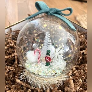 Snow globe DIY Toy Soldier craft kit with supplies.